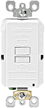Leviton GFRBF-W Kendi Kendini Test Eden SmartlockPro İnce Boş Yüz GFCI Priz, LED Göstergeli, 20-Amp, Beyaz