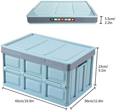 Kapaklı Saklama Kutuları 30L Katlanabilir saklama kutusu Kasalar Plastik Tote Saklama Kutusu Konteyner Istiflenebilir Katlanır