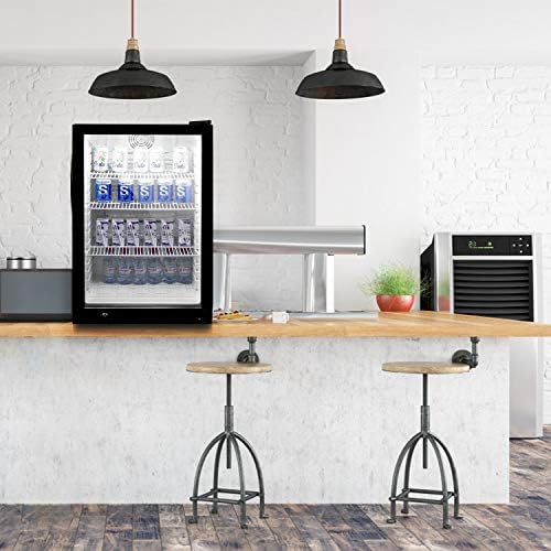KİTMA 120 Kutu İçecek Buzdolabı ve Soğutucu - 3 Cu. Bira, Soda, Şarap için Cam Kapılı Ft Küçük Mini Buzdolabı - Ofis, Bar için