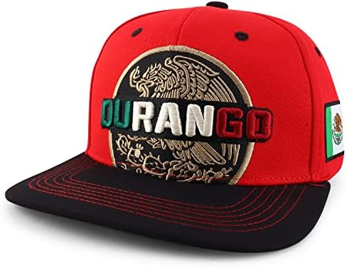 Trendy Giyim Mağazası Meksika Şehirleri Dairesel Tasarım İşlemeli Flatbill Snapback Beyzbol Şapkası