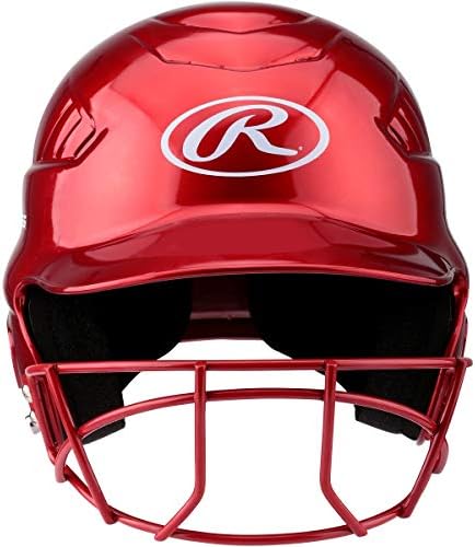 Rawlings Buhar Beyzbol / Softbol Meyilli Kask ve Yüz Koruma Maskesi (kırmızı)