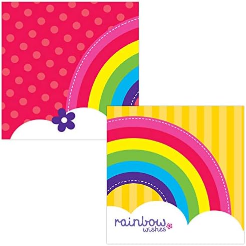 Birthday Express Rainbow Wishes Parti Malzemeleri-Öğle Yemeği Peçeteleri (20)