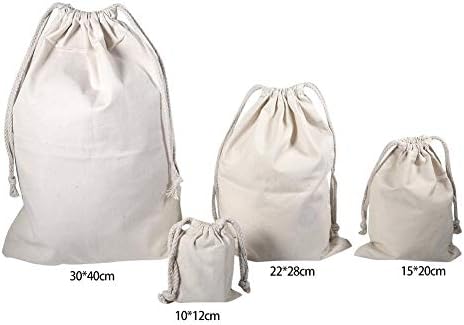 Antilog Pamuk Şeyler Çanta, Ev Düz Pamuk İpli Depolama Çamaşır Çuval Şeyler Çanta Seyahat Ev Kullanımı için(1012 cm)