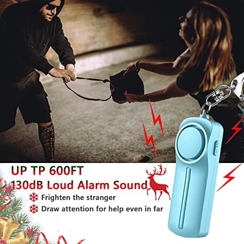 Güvenli kişisel Alarm - 130dB Kendini Savunma Anahtarlık Alarm ile led ışık Acil güvenlik Alarm için Kadın Çocuk Yaşlı (mavi)