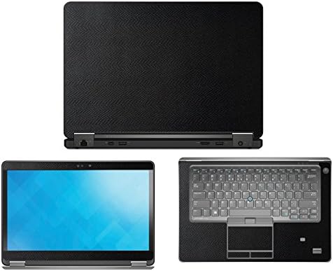Decalrus - Koruyucu Çıkartması ıçin Dell Latitude E7450 (14 Ekran) Laptop Siyah Doku Yılan Desen Cilt Karbon Fiber Skins Çıkartması