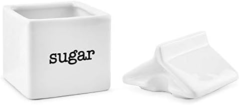 Darware Şeker ve Krema Seti, Süt Karton Şekilli Beyaz Seramik Kremalı Sürahi ve Şekerlik