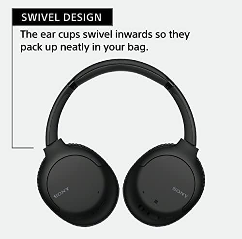 Sony Gürültü Önleyici Kulaklıklar WHCH710N: Telefon Görüşmesi için Mikrofonlu Kulak Üstü Kablosuz Bluetooth Kulaklık, Siyah