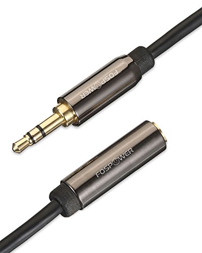 FosPower (15 Feet 2 Paket) 3.5 mm Erkek 3.5 mm Dişi Stereo Ses Uzatma Kablosu Adaptörü [24K Altın Kaplama Konektörler] Apple,