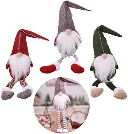 Jenerik 3 adet Santa Gnome Bebek Noel Süslemeleri Yün Örme Yüzsüz Bebek Masa Dekorasyon Yaratıcı Hediye