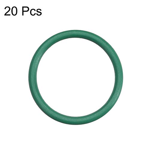 uxcell Flor Kauçuk O-Ringler, 18mm OD 15mm KIMLIĞI 1.5 mm Genişlik FKM Mühür Conta için Makine Sıhhi Tesisat, yeşil, 20 paketi