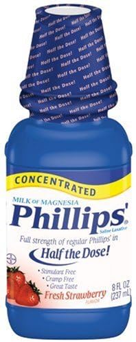 Phillips'in Konsantre Magnezya Sütü, Taze Çilek, 8 Onsluk Şişeler (4'lü Paket)