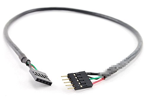 (2 Paket) Tekıt Dahili 5-Pin USB IDC Anakart Header Erkek Kadın M / F Uzatma Kablosu 3ft / 1 m (Erkek Kadın)