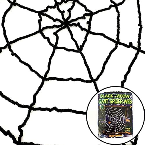 PABİPABİ Cadılar Bayramı Dev Örümcek Web Dekorasyon-9FT Yuvarlak Sahte Örümcek Elastik Kemer Sahne için Kapalı ve Açık Cadılar