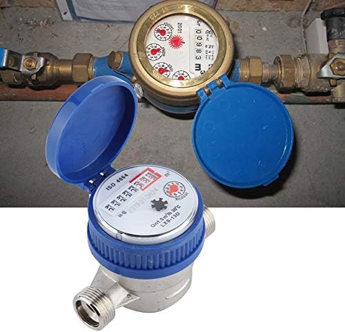 Tanke Su Sayacı-Bakır 1.5m3/ h 0-40 ℃ Mekanik Su Sayacı 15mm 1/2 inç Su Akış Göstergesi, Mavi