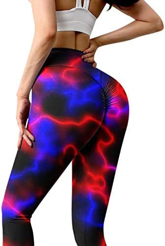 Kadın Yoga Tayt Moda Baskı Karın Kontrol sıska Pantolon Yoga Koşu Spor Egzersiz Atletik Pantolon