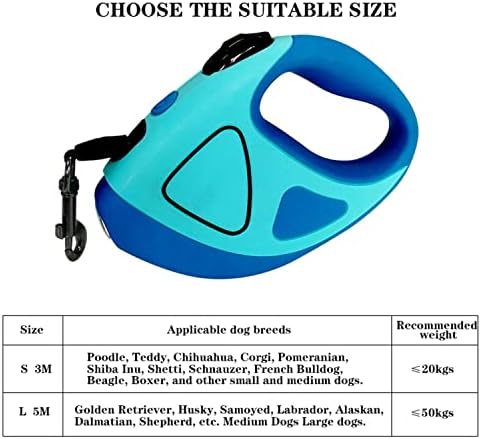 El Feneri ile HHYING Geri Çekilebilir Köpek Tasma uzatılabilir Köpek Tasma 360°Arapsaçı-Ücretsiz 5M16ft için Gece Yürüyüş, Koşu,