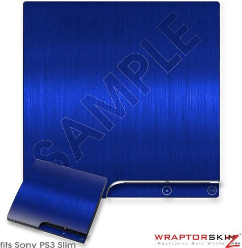 Sony PS3 İnce Çıkartma Stili Cilt Fırçalı Metal Mavi