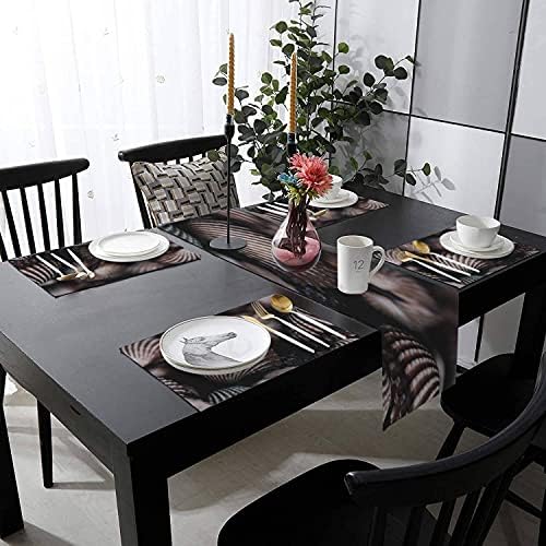 HGWAPONSATR Modern masa koşucu ve Placemats Set Deniz Kahverengi Yenilebilir Midye masa Mat ısıya dayanıklı Set yemek masası