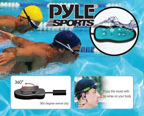 Pyle PSHWPMP3 Yüksek Hızlı USB/MP3 ve WMA Çalar ile Su Geçirmez Kulaklıklar