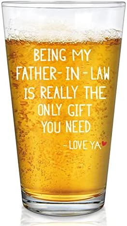 NatuBeau Kayınpederim Olmak Gerçekten İhtiyacınız Olan Tek Hediye Bira Bardağı 15oz, Noel Hediyesi Doğum Günü Hediyesi Babalar