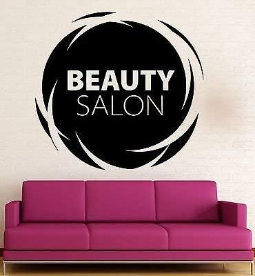 V-stüdyoları Güzellik Salonu Duvar Çıkartmaları Saç Spa Kadın Salon Logo Kuaför Vinil Çıkartması VS2453
