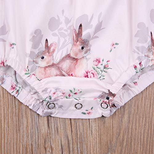 Lamuusaa Bebek Bebek Kız Paskalya tavşanı Romper Ruffled Kolsuz Bodysuit Tek Parça Tulum Şort Yaz Kıyafetler 3M-3Y