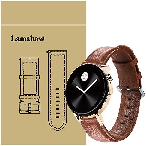 Movado 2.0 Smartwatch Band için uyumlu, Blueshaw Yumuşak Klasik Hakiki Deri Yedek Kayış Movado Connect 2.0 Smartwatch ile uyumlu