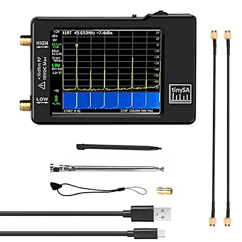 Yükseltilmiş TinySA Spektrum Analizörü,0.1 MHZ-350 MHZ için MF/HF/VHF UHF Girişi ve 240 MHZ-960 MHZ için UHF Girişi, sinyal Jeneratörü