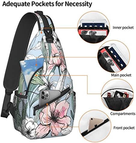 Moda 3D Anime Renkli Çiçekler Baskılı tek kollu çanta Crossbody Göğüs Sırt Çantası Hafif Rahat sırt çantası omuzdan askili çanta