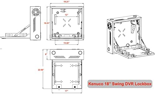 Kenuco Ağır Hizmet Tipi 16 Gauge Çelik DVR Güvenlik Kilidi, Fanlı ve Salıncak Üstü Açık (18 x 18 x 5 Beyaz)