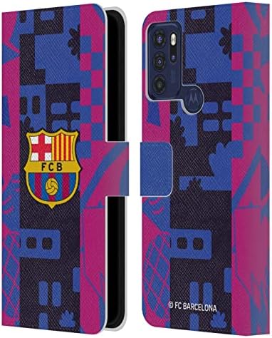 Kafa Durumda Tasarımları Resmi Lisanslı FC Barcelona Üçüncü 2021/22 Crest KİTİ Deri Kitap Cüzdan Kılıf Kapak Motorola Moto G60S