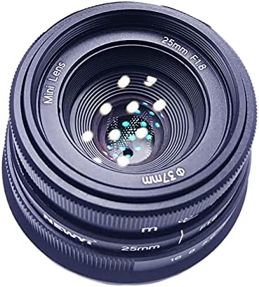 Mikro Kameralar için genel 25mm F1.8 Geniş Diyafram Manuel Odak Lensi, Ön Lens Kapaklı Geniş Açılı Lens, Açık Taşınabilir Hafif