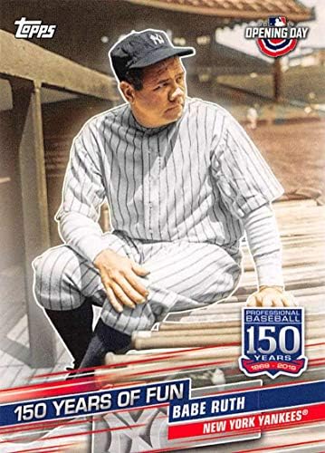 2019 Topps Açılış Günü 150 Yıl Eğlenceli Set Beyzbol YOF-5 Babe Ruth New York Yankees Resmi MLB Ticaret Kartı
