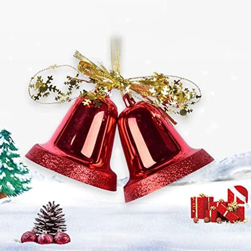 Noel Ağacı Asılı Renk Çan Çift Jingle Bells Kolye Noel Ağacı Süsleme Noel Kapı Bell Askı 7. 8x3. 9 (Renk: Pembe)