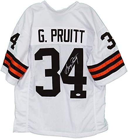 Greg Pruitt Cleveland Browns İmzalı İmzalı Beyaz 34 Özel Jersey PSA / DNA COA