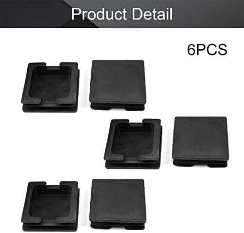 Momax 6 PCS 2.95 x 2.95 (Uxg) plastik Boru Fiş Kare Post End Caps için Küpeşte Merdiven Newel Korkuluk Tüp Siyah