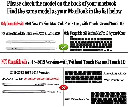 AOGGY MacBook Pro 13 İnç Kılıf 2020 Yeni Sürüm A2251/A2289/A2338 M1,Renkli Plastik Sert Kabuk Kılıf,Klavye Kapaklı ,2020 Mac