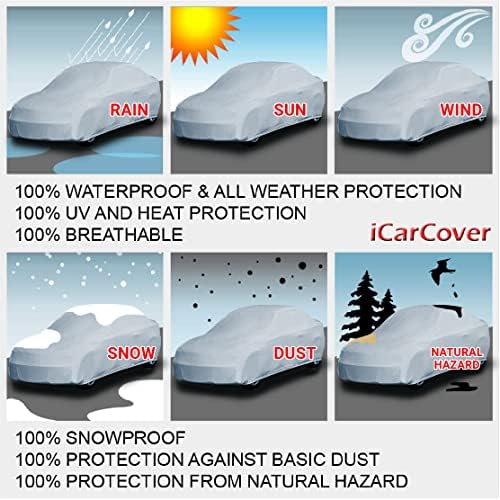 ıCarCover 18-Layers Prim SUV Araba Kapak Su Geçirmez Tüm Hava Hava UV Güneş Koruma Kar Toz Fırtına Dayanıklı Açık Dış Özel Form-Fit