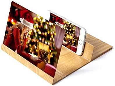 ATYTY 12'HD Ekran Büyüteci, Masif Ahşap Tahıl Katlanabilir Cep Telefonu Ekranı, Tüm Akıllı Telefonlarda Film Videoları İzlemek
